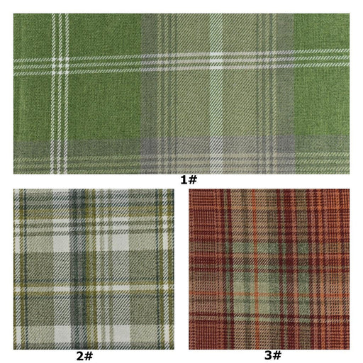 Multi-Colored Vintage Tartan Plaid Geometric Woven Upholstery Fabric|Farmhouse Retro Twill Check Pattern for Chair|Green Red Blue 9Colors