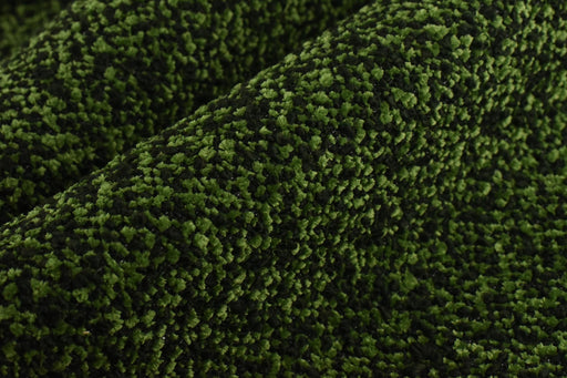 Heavy Weight Dual-Tone Green Wool Blend Bouclé Upholstery Fabric For Chair|Moss Green Plushed Texture for Ottoman Couch