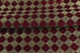 Heavy Weight Luxury Lucky Clover Cut Velvet Jacquard Fabric For Chair Sofa|Red Gold Geometric Furniture Upholstery|Heavy Duty Vintage Fabric