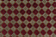 Heavy Weight Luxury Lucky Clover Cut Velvet Jacquard Fabric For Chair Sofa|Red Gold Geometric Furniture Upholstery|Heavy Duty Vintage Fabric