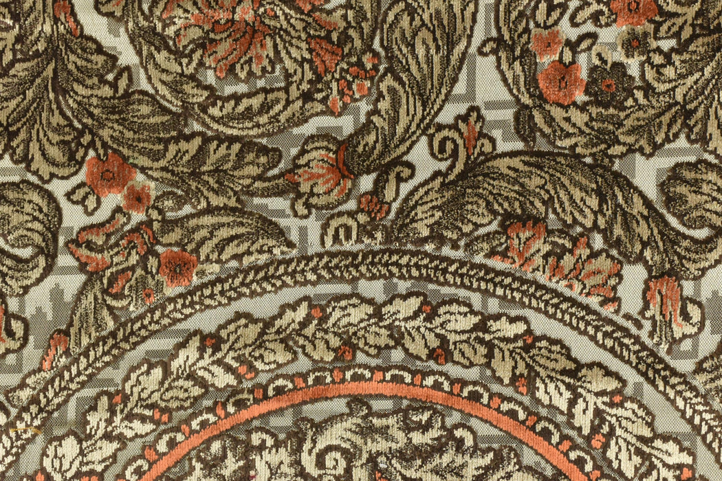 Mid Century Modern Heavy Weight Vintage Baroque Geometric Floral Cut Velvet Jacquard Fabric For Ottomans|Chair Reupholstery Material