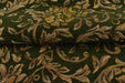 Heavy Weight Chenille Jacquard Vintage Green Gold Rose Foral Upholstery Fabric|Premium Sofa Reupholstery Fabric for Armchairs