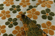 Heavy Weight Green Gold Four-Leaf Clover Floral Pattern Chenille Upholsetry Fabric For Chair|Thick Plush Texture Furniture Reupholstery