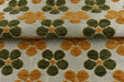 Heavy Weight Green Gold Four-Leaf Clover Floral Pattern Chenille Upholsetry Fabric For Chair|Thick Plush Texture Furniture Reupholstery