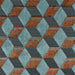 Heavy Weight Abstract Geometric Cube Burnt Orange Purple Cut Velvet Upholstery Fabric For Chair|Retro Modern Upholstery for Furniture