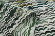 Heavy Weight Blue Green Wave Mountain Jacquard Fabric|Multi-Colored Luxury Sofa Fabric for Modern Farmhouse Decor|Olive Forest Green Fabric