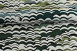 Heavy Weight Blue Green Wave Mountain Jacquard Fabric|Multi-Colored Luxury Sofa Fabric for Modern Farmhouse Decor|Olive Forest Green Fabric