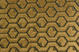 Heavy Weight Vintage Gold Black 3D Honeycomb Geometric Cut Velvet Jacquard Upholstery Fabric For Chair|High-End Villa Furniture Fabric