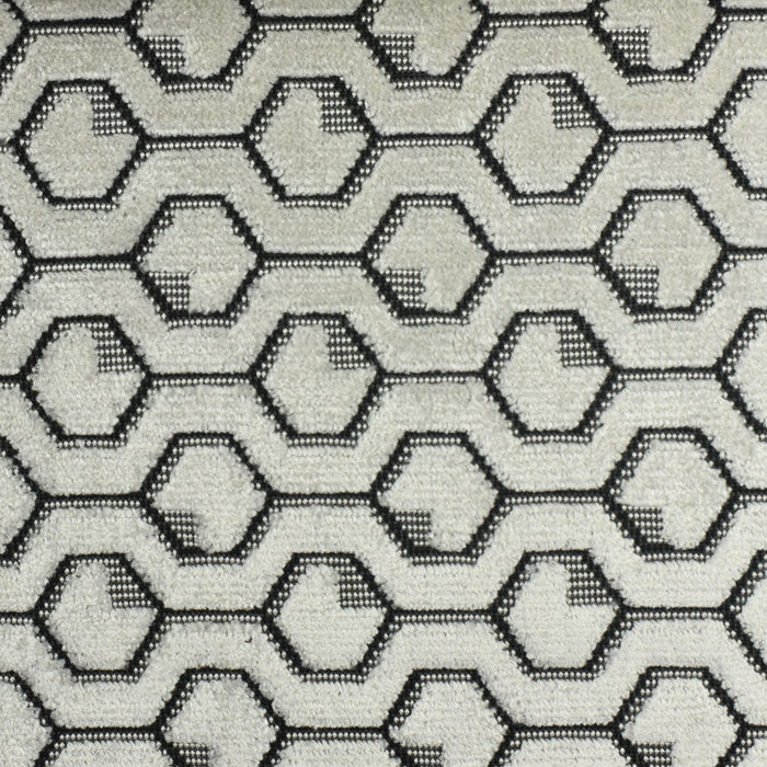 Heavy Weight Vintage Gold Black 3D Honeycomb Geometric Cut Velvet Jacquard Upholstery Fabric For Chair|High-End Villa Furniture Fabric