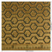 Heavy Weight Vintage Gold Black 3D Honeycomb Geometric Cut Velvet Jacquard Upholstery Fabric For Chair|High-End Villa Furniture Fabric