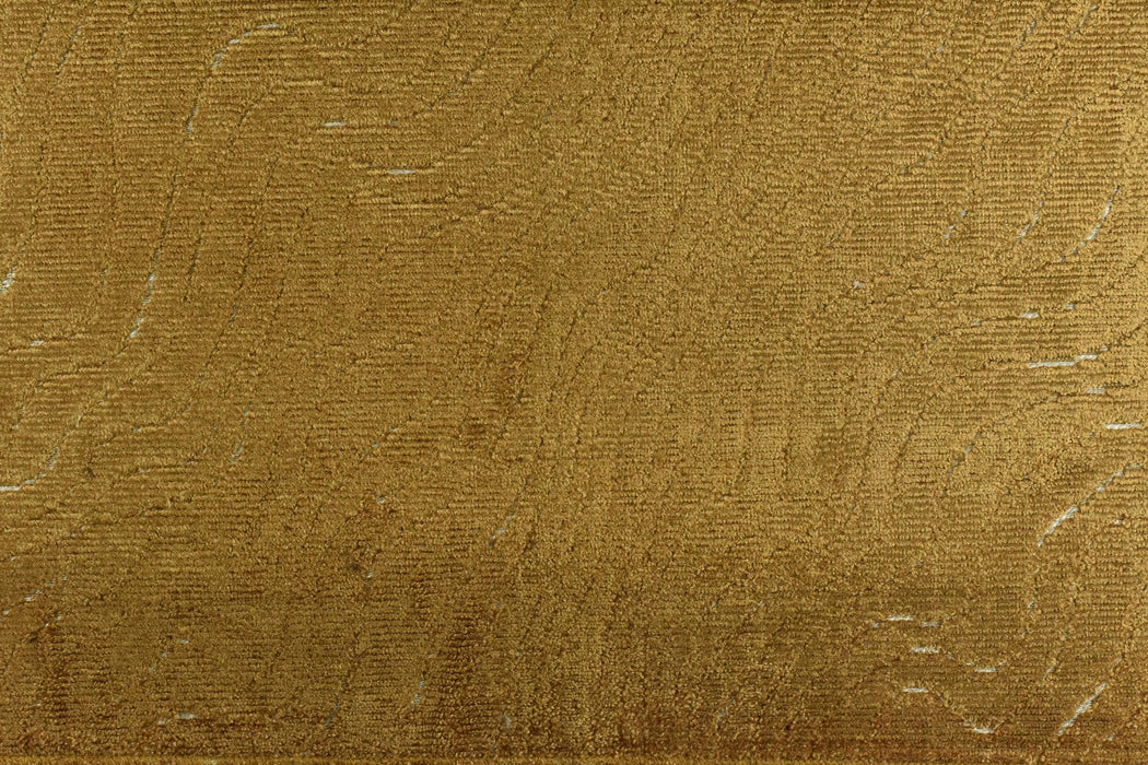 Heavy Weight Abstract Geometric Cut Velvet Upholstery Fabric For Chair|Vintage Gold Wavy Water Ripple Texture Furniture Fabric For Sofa