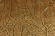 Heavy Weight Leaf Pattern Antique Gold Cut Velvet Upholstery Fabric For Chair|Luxury 3D Raised Botanical Furniture Fabric For Couch Ottoman