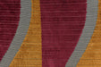 Heavy Weight Burgundy and Gold Weavy Geometric Stripe Cut Velvet Upholstery Fabric|Luxury Abstract Raised Textured Fabric For Chair Sofa