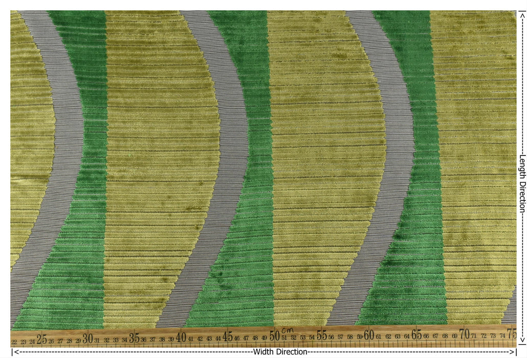 Heavyweight Emerald Green Weavy Geometric Stripe Cut Velvet Upholstery Fabric|Chartreuse Green Abstract Raised Texture Fabric For Chair Sofa