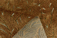 Heavy Weight Leaf Pattern Antique Gold Cut Velvet Upholstery Fabric For Chair|Luxury 3D Raised Botanical Furniture Fabric For Couch Ottoman