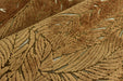 Heavy Weight Leaf Pattern Antique Gold Cut Velvet Upholstery Fabric For Chair|Luxury 3D Raised Botanical Furniture Fabric For Couch Ottoman