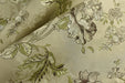 Mid Century Modern Sage Green Floral Jacquard Brocade Fabric For Chair Curtain|Extra Wide Vintage Green Flower Fabric For Furniture 110"W