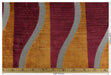 Heavy Weight Burgundy and Gold Weavy Geometric Stripe Cut Velvet Upholstery Fabric|Luxury Abstract Raised Textured Fabric For Chair Sofa