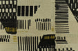Heavy Weight Mid-Century Modern Abstract Geometric Woven Upholstery Fabric|Cotton Blend Gold Black Sofa Fabric by the Yard For Chairs