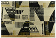 Heavy Weight Mid-Century Modern Abstract Geometric Woven Upholstery Fabric|Cotton Blend Gold Black Sofa Fabric by the Yard For Chairs