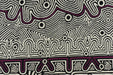 Heavyweight Tribal Geometric Upholstery Fabric For Chair|Sofa Fabric with Curved Maze&Dot Motifs|Black White Burgundy Boho Decor Fabric