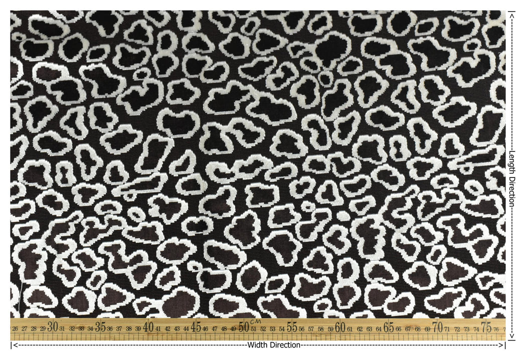 Heavy Weight Vintage Leopard Cut Velvet Upholstery Fabric For Chair |Abstract Animal Print|Brown White Sofa Cushion Cover Material