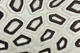 Heavy Weight Geometric Cut Velvet Upholstery Fabric For Chair|Abstract Geometric Dark Brown and Off-White Modern Sofa Armchair Fabric
