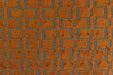 Heavy Weight Burnt Orange Check Cut Velvet Upholstery For Chair|Geometric Lattice Sofa Fabric|Heavy Duty Upholstery Textile For Furniture