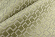 Heavy Weight Light Green Check Cut Velvet Upholstery For Chair|Geometric Lattice Sofa Fabric|Heavy Duty Upholstery Textile For Furniture