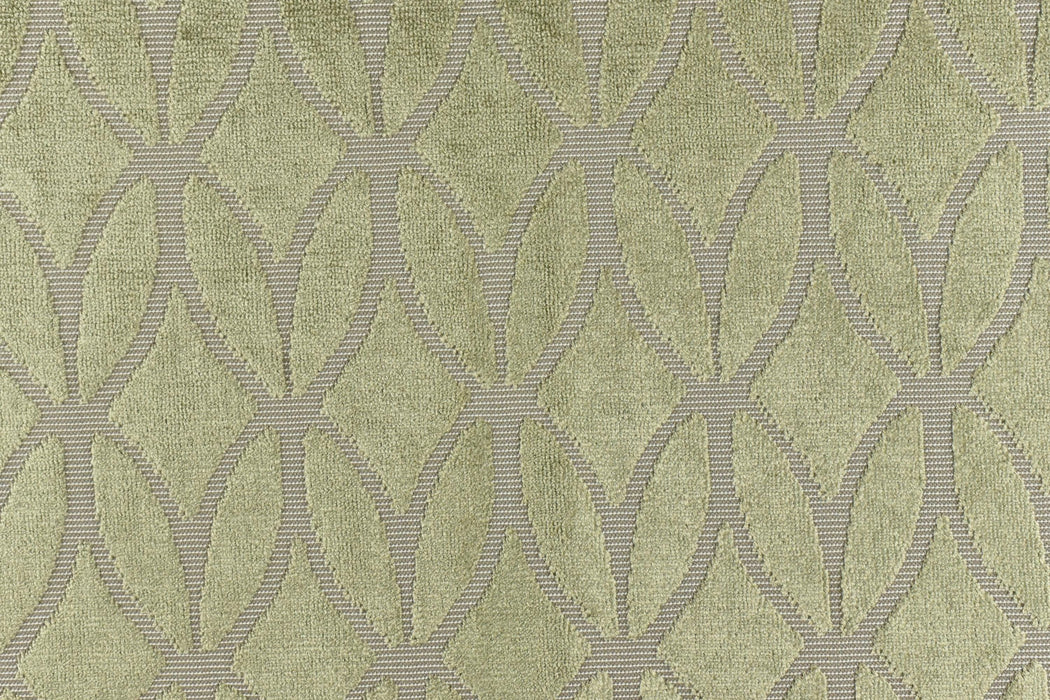Heavyweight Burnt Orange Rhombus Leaf Cut Velvet Upholstery Fabric For Chair|Modern Minimalist Light Green Geometric Velvet Fabric For Sofa