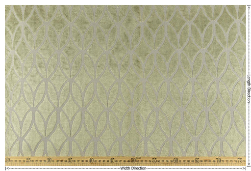 Heavyweight Burnt Orange Rhombus Leaf Cut Velvet Upholstery Fabric For Chair|Modern Minimalist Light Green Geometric Velvet Fabric For Sofa