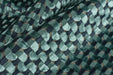 Heavy Weight Semicircle Striped Cut Velvet Upholstery Fabric For Chair|Teal Green and Blue Raised Geometric Furniture Fabric For Sofa