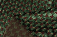 Heavy Weight Semicircle Striped Cut Velvet Upholstery Fabric For Chair|Green and Woody Brown Raised Geometric Furniture Fabric For Sofa