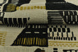 Heavy Weight Mid-Century Modern Abstract Geometric Woven Upholstery Fabric|Cotton Blend Gold Black Sofa Fabric by the Yard For Chairs