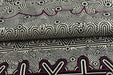 Heavyweight Tribal Geometric Upholstery Fabric For Chair|Sofa Fabric with Curved Maze&Dot Motifs|Black White Burgundy Boho Decor Fabric