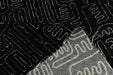 Black Cream Cut Velvet Upholstery Fabric For Chair|Abstract Geometric Labyrinth Velvet|Vintage Luxury Designer Furniture Fabric For Couch