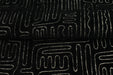 Black Cream Cut Velvet Upholstery Fabric For Chair|Abstract Geometric Labyrinth Velvet|Vintage Luxury Designer Furniture Fabric For Couch