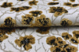 Heavyweight Vintage Gold and Black Floral Cut Velvet Upholstery Fabric For Chair|Luxury Flower Sofa Fabric|French Country Furniture Fabric