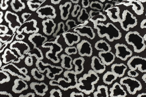 Heavy Weight Vintage Leopard Cut Velvet Upholstery Fabric For Chair |Abstract Animal Print|Brown White Sofa Cushion Cover Material
