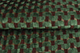 Heavy Weight Semicircle Striped Cut Velvet Upholstery Fabric For Chair|Green and Woody Brown Raised Geometric Furniture Fabric For Sofa