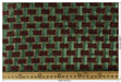 Heavy Weight Semicircle Striped Cut Velvet Upholstery Fabric For Chair|Green and Woody Brown Raised Geometric Furniture Fabric For Sofa