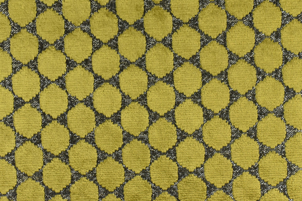 Heavy Weight Gold Raised Dot Geometric Velvet Upholstery Fabric|Minimalist Sofa Chair Reupholstery|Golden Yellow Plush Texture Fabric
