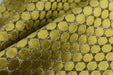 Heavy Weight Gold Raised Dot Geometric Velvet Upholstery Fabric|Minimalist Sofa Chair Reupholstery|Golden Yellow Plush Texture Fabric