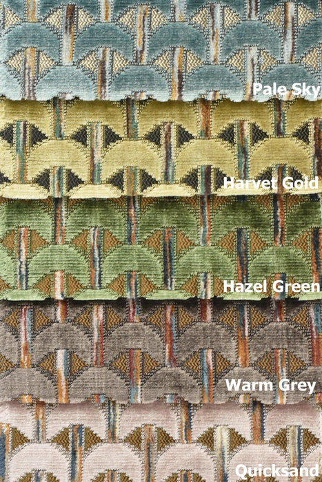Colorful Cut Velvet Upholstery Fabric For Chair|Geometric Furniture Fabric|Retro Modern Sofa Chair Fabric|Luxury Vintage Reupholstery Fabric