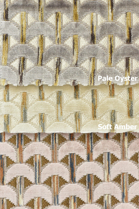 Colorful Cut Velvet Upholstery Fabric For Chair|Geometric Furniture Fabric|Retro Modern Sofa Chair Fabric|Luxury Vintage Reupholstery Fabric