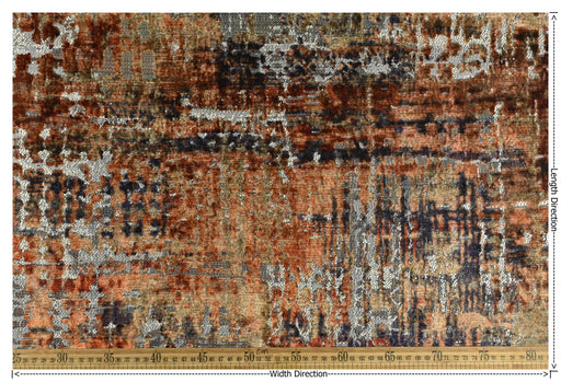 Abstract Cut Velvet Upholstery Fabric For Chair|Luxury Vintage Fabric For Chair|Rust Navy Beige Fabric For Cushion|Rustic Furniture Fabric