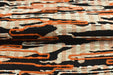 Heavyweight Abstract Geometric Black Orange Upholstery Fabric|3D Textured Woven Fabric|Linen Blend Sofa Chair Fabric|Designer Cushion Fabric