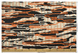 Heavyweight Abstract Geometric Black Orange Upholstery Fabric|3D Textured Woven Fabric|Linen Blend Sofa Chair Fabric|Designer Cushion Fabric
