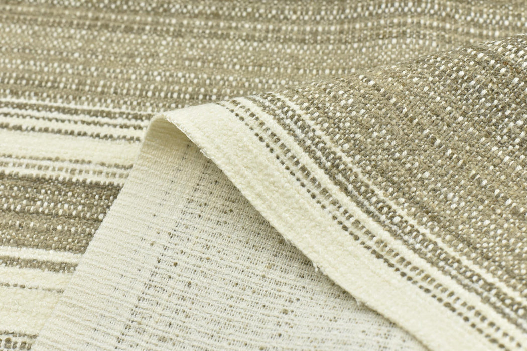 High End Heavy Weight Grey and Cream Large Stripe Linen Blend Upholstery Fabric For Chair|Vintage Multi-Striped Farmhouse Fabric For Couch