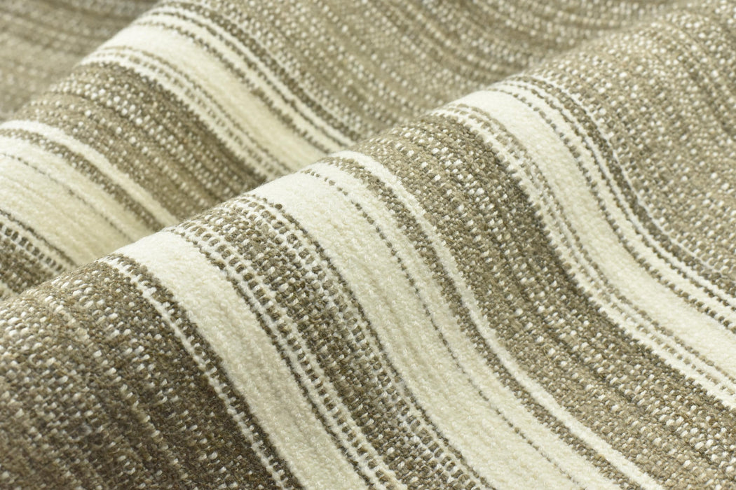 High End Heavy Weight Grey and Cream Large Stripe Linen Blend Upholstery Fabric For Chair|Vintage Multi-Striped Farmhouse Fabric For Couch